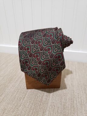 POLO RALPH LAUREN Men's Handmade Silk Geometric Design Neck Tie (56"x3.5") Green